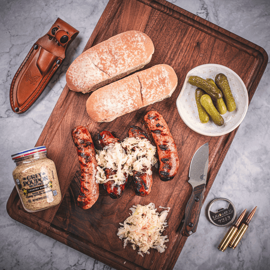 Wagyu Bacon Cheeseburger Brats Box